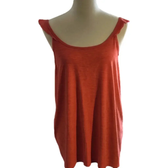 Old Navy Racer back Tank Coral Color Top with Ruffled Straps sz: XL - Picture 1 of 5